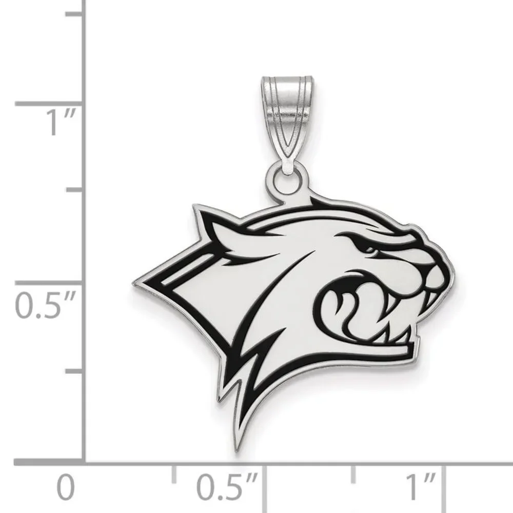 Sterling Silver Rhodium Plated U. of New Hampshire LG Enamel Pendant
